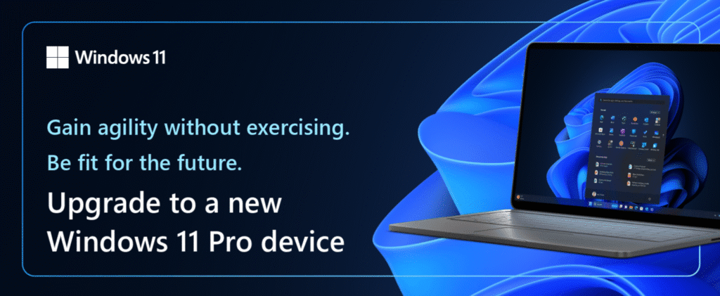 Microsoft Windows 11 Pro operating system, highlighting its business benefits and AI features.