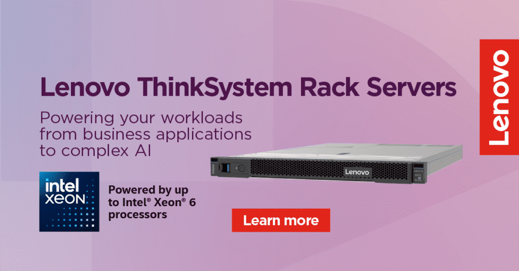 advertisement for Lenovo ThinkSystem Rack Servers