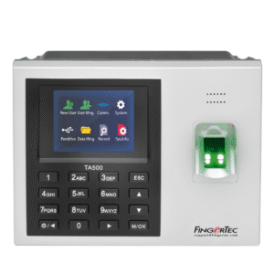 FingerTec TA500 biometric fingerprint and RFID time attendance system.