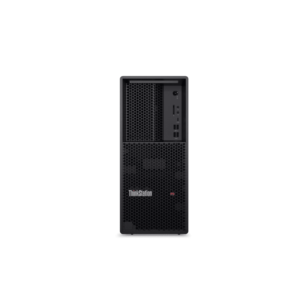 The Lenovo ThinkStation P3 Tower is a high-performance workstation for 3D rendering, AI, and data analysis.