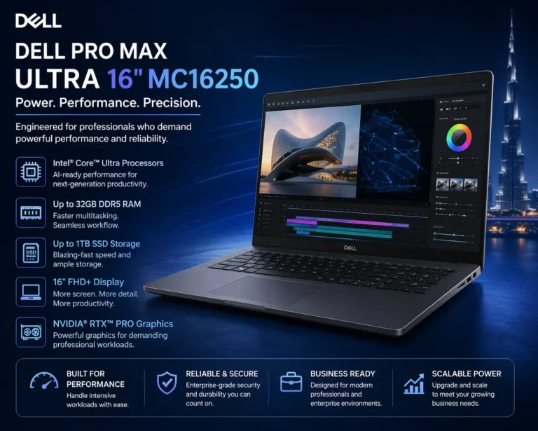 The image includes text as Dell Pro Max Ultra 16 MC16250
