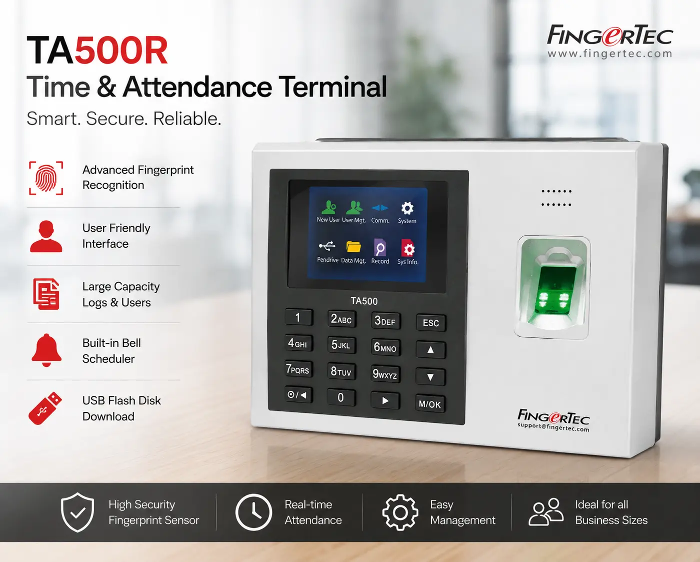 TA500R Biometric Time Attendance Device with RFID UAE